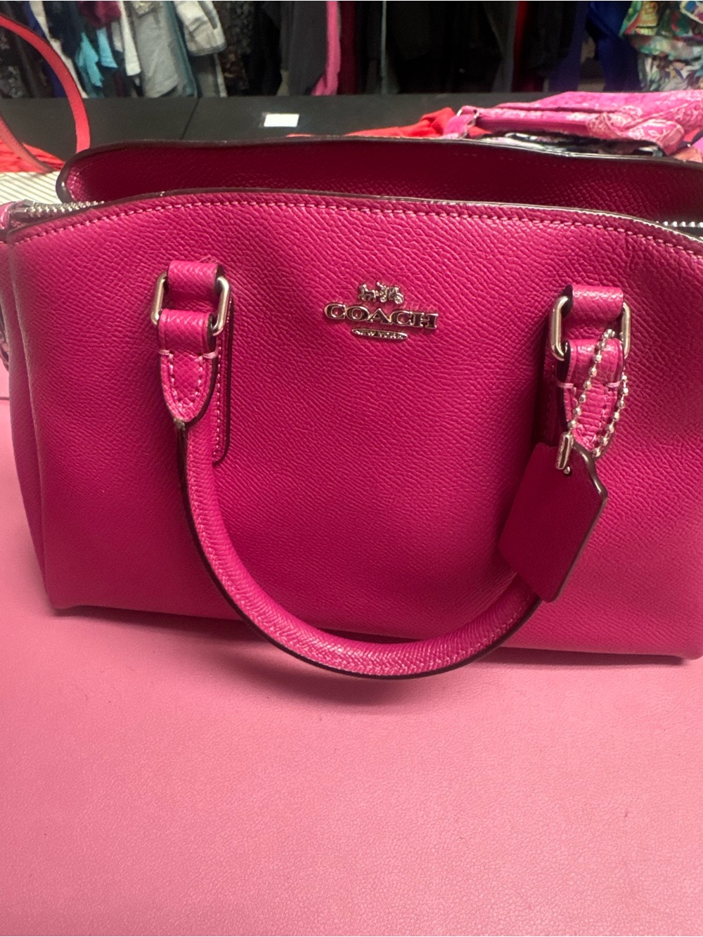 Coach Hot Pink Leather Satchel with Matching Wallets - Picture 2 of 5